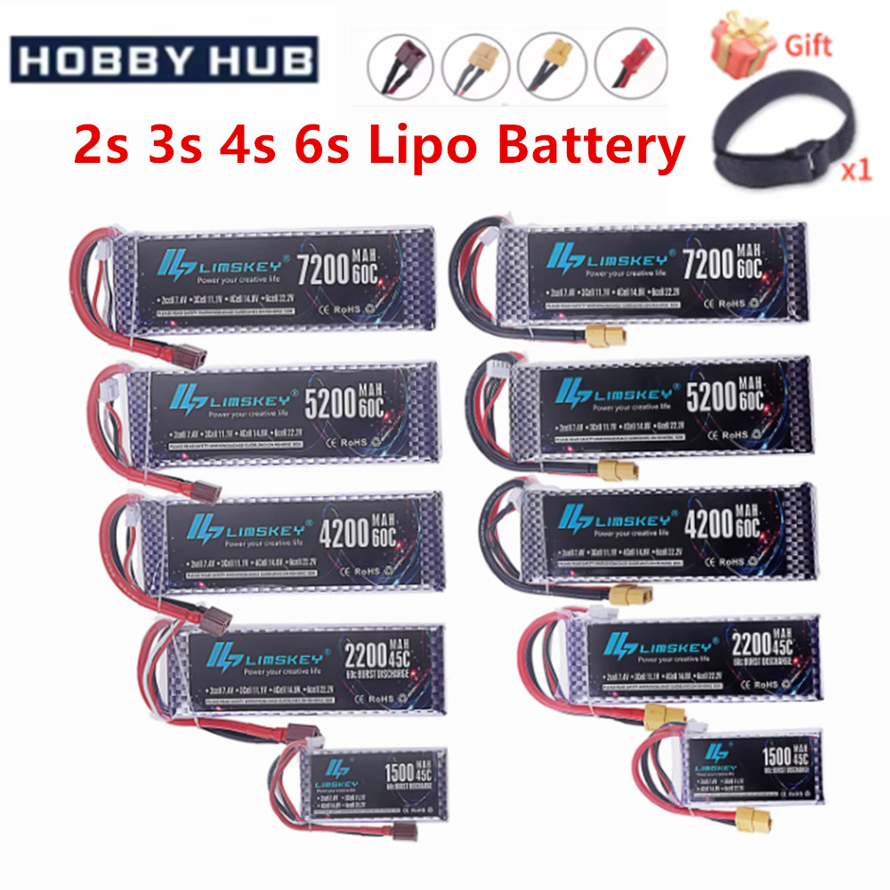 2S 3S 4S 6S Lipo Battery 7.4V  - огляд і ціна 4S Lipo Battery 14.8V 6000Mah